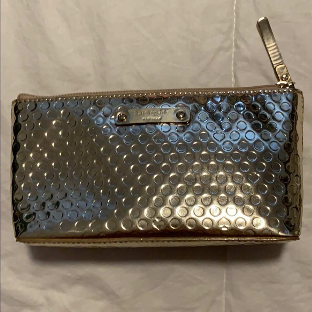Gold Kate Spade clutch/make up bag